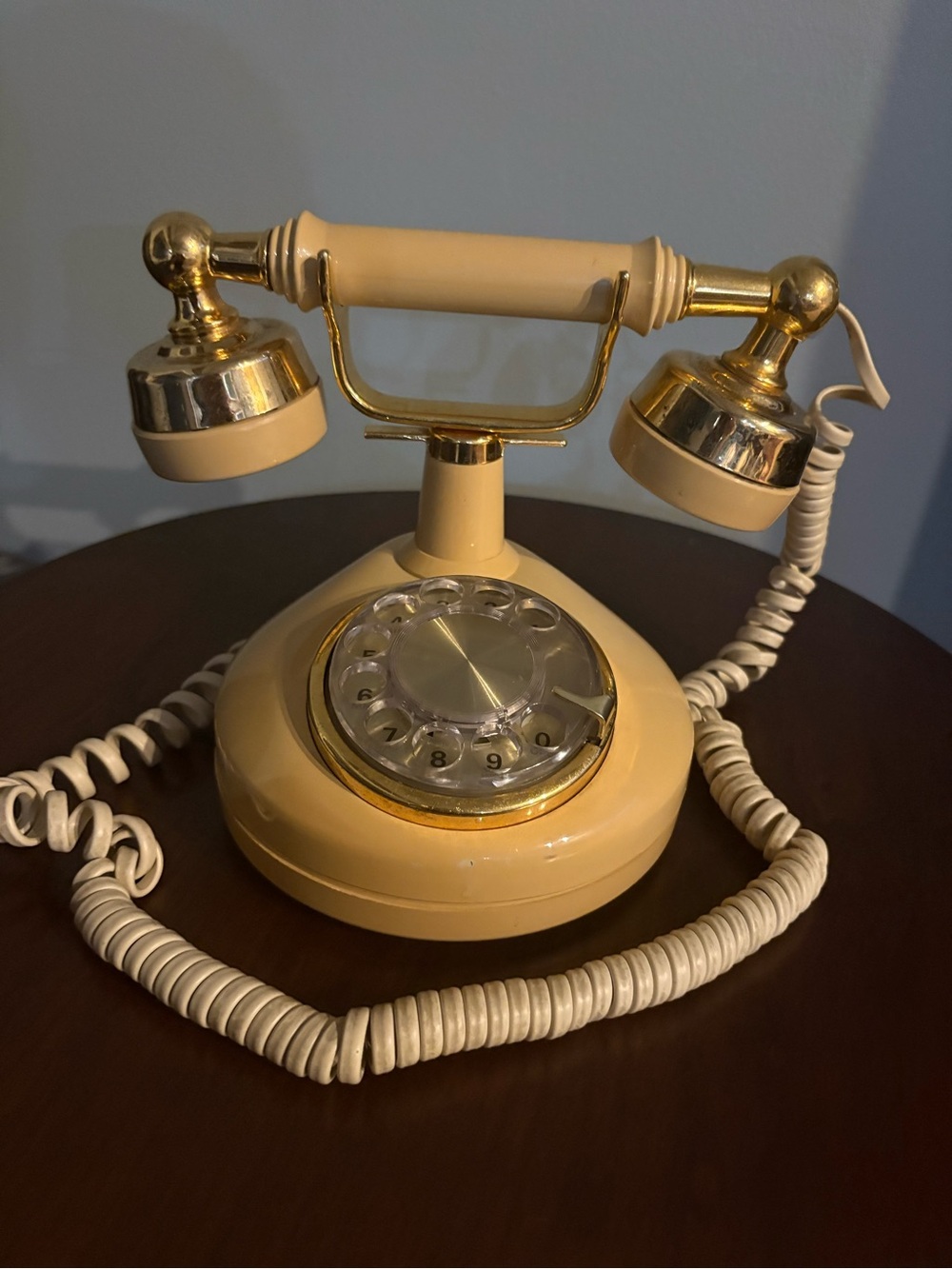 Vintage Western Electric Gold Cream Telephone Rotary French Princess Royal Style